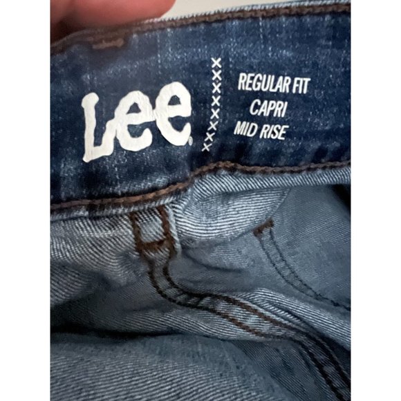Lee Pants Capri Womens 24WM Blue Regular Fit Belted Pocketed Jeans Ladies. - Picture 7 of 14